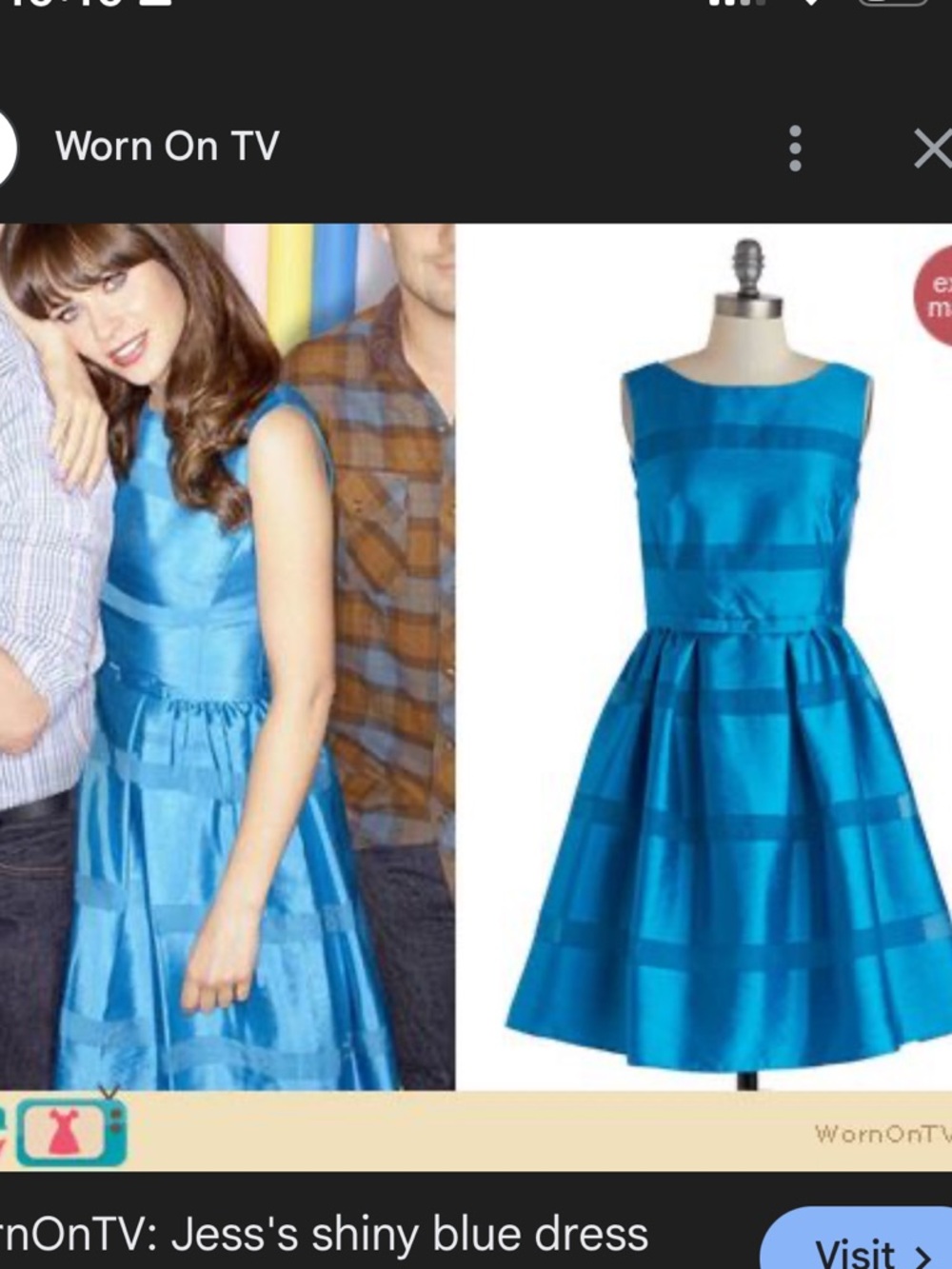 Taylor Bright Royal Blue Fit & Flare Striped Cocktail Dress. Size 12 Retail $198 - Picture 8 of 8